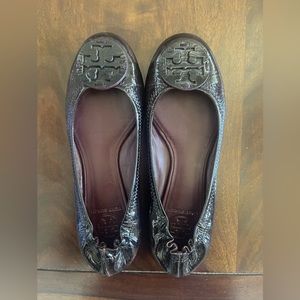 Gently Used Tory Burch Flats - Plum Color, Size 7.5